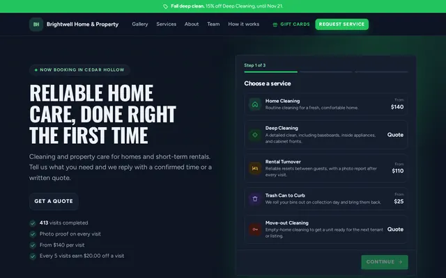 The Bold booking page style