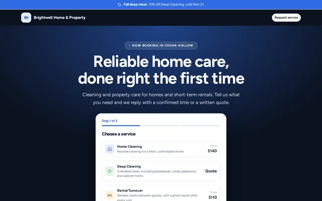 The Spotlight booking page style